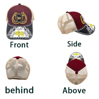 Gorra de béisbol unisex con logo 3D de metal estilo occidental, estampada en serigrafía, de mezclilla, lona, jersey y malla, a la moda para exteriores.