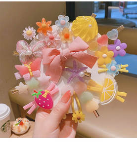 Lustiges 9-teiliges Set Metall-Legierung Kinder-Haarspangen Bunte Niedliche Cartoon-Mädchen Entzückende Haaraccessoires Packung - Product Image 6