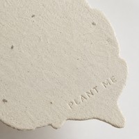 Carte de vœux en papier artistique fantaisie découpé en forme de feuille de chêne avec texte et veines en relief