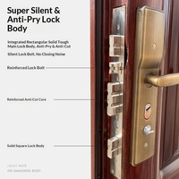 Porte d'entrée battante de sécurité en acier moderne haut de gamme, anti-effraction, avec garantie d'un an