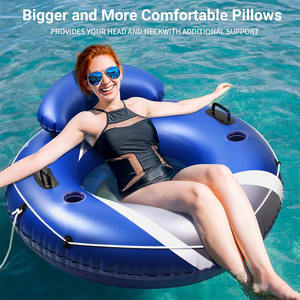 JOSEN River Run - Tumbona Flotante Inflable de PVC, Diseño Moderno, Respaldo, Portavasos, Asas de Agarre Duraderas, Capacidad de Peso de 220 lb - Product Image 5