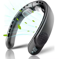 2024 ventilateur de cou pliable LED affichage numérique ventilateur extérieur rechargeable électrique refroidissement par Air portable ventilateur de cou sans lame