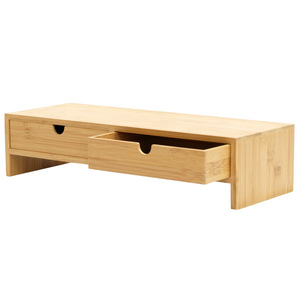 Soporte para monitor de computadora, organizador de teclado de escritorio y estante de almacenamiento con soporte para cajón, eleva la pantalla. - Product Image 1