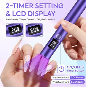<b>Lamp</b> Portable Nail Dryer <b>With</b> Aluminum Bod Quick Drying Mini Manicure <b>Lamp</b> <b>With</b> Two <b>Timer</b> Settings - Product Image 3