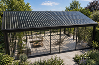 Panneau solaire N-type HPBC BIPV à double vitrage, transmittance personnalisée, sans cadre, demi-cellule, verre PV pour véranda et mur rideau