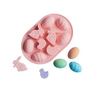Easter Silicone Mold 9-Hole Bunny Egg Chocolate Cake Baking Mold Oval Shape Festival Use - Product Image 3