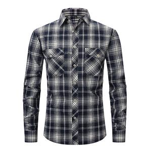 OEM/ODM Camisas Para Hombres Diseñador de algodón para hombre Ajuste relajado Ropa a cuadros Overshirt <span class=keywords><strong>Camisa</strong></span> de franela para hombre de <span class=keywords><strong>caballero</strong></span> - Product Image 1