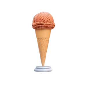 Escultura Gigante de Cono de Helado de Fibra de Vidrio con Base de Goteo, Tamaño Personalizado, Decoración Impermeable para Interiores/Exteriores - Product Image 2