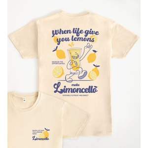 Camiseta Limoncello color crema con diseño gráfico de limón - Product Image 1