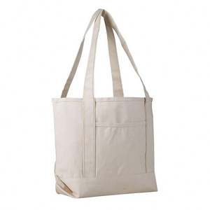 Bolsa de Compras de Lona de Algodón Crudo Orgánico, Reutilizable, Reciclada, Ecológica, con Logotipo Personalizado Impreso, Tamaño OEM - Product Image 1