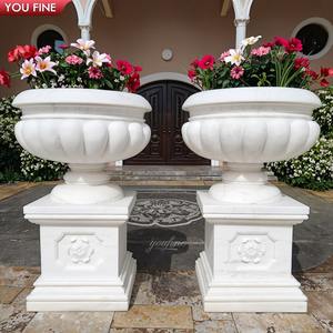 Grande Plante De Jardin <span class=keywords><strong>Pot</strong></span> De Fleur En Marbre Sculpture Vase Statue - Product Image 1