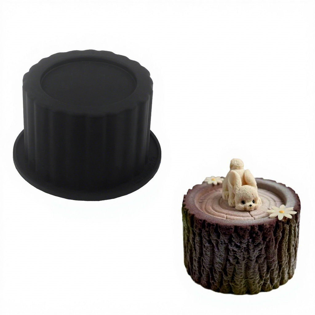 Single small tree stump black