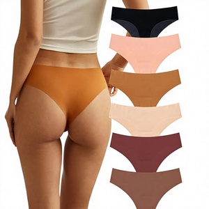 Womens High Rise <b>Seamless</b> <b>Thong</b> Panties Spandex Knitted Stretch Solid Color Breathable Daily Underwear Soft Comfortable Fit Wear - Product Image 3