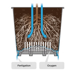 Pot de 5 gal en plastique carré en vrac 25L 30L 40L avec pot de collecte de drainage seau à jambes longues <span class=keywords><strong>pour</strong></span> pot de myrtille - Product Image 3