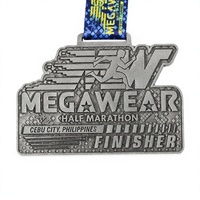 Médaille de finisseur de demi-marathon en métal personnalisée, relief 3D, récompense pour événement de course avec ruban imprimé