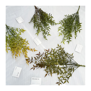 Rama Larga de Hojas de <span class=keywords><strong>Nandina</strong></span> Artificiales Multitono, Tallo de Vegetación Artificial, Decoración Rústica Estilo Wabi Sabi para Mesa, Florero, Venta al por Mayor - Product Image 1