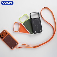 VAWI B429 Gaya Fashion dengan Tas Tali Gantungan untuk Casing Ponsel iPhone 12 13 14 15 16 17 Pro Max Casing Pelindung Magnetik Anti Benturan