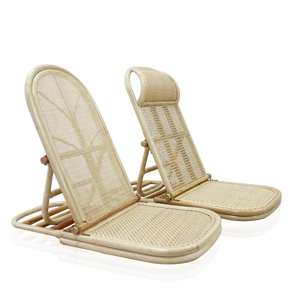 Handmade Rattan Portable Customized Color Size Folding Luxury Sunbed Beach Chairs