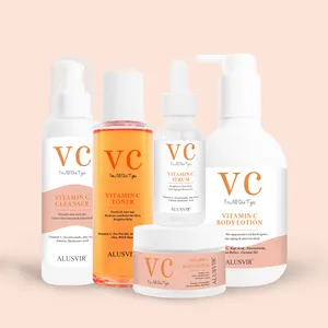 VC Skincare Set Product Korean Oem Natural Face Whitening Brightening Vitamin C Niacinamide Skin Care Set Private Label Organic