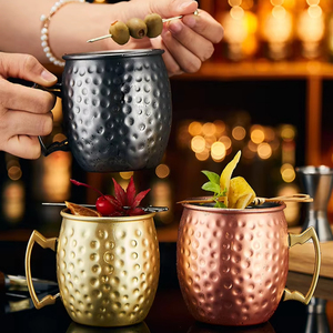 Tazas de mula de Moscú de 550ml, tazas para beber café seguras de grado alimenticio, taza de cobre de mula de Moscú de acero inoxidable - Product Image 1