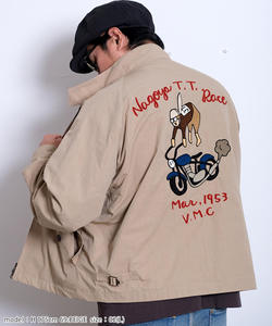 Extérieur col montant hommes Style Vintage Sukajan automne veste fermeture à glissière compressible résistant à la pluie conception étanche - Product Image 2