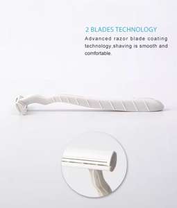 Çevre dostu özel tek kullanımlık jilet ve tıraş kremi seti seyahat ve otel kullanımı için paslanmaz çelik ikiz bıçak - Product Image 6