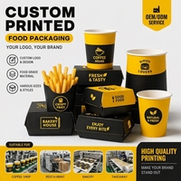 Scatole per Hamburger in Carta Kraft Personalizzate per Fast Food, Patatine Fritte e Pollo Fritto Stile McDonald's