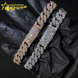 <span class=keywords><strong>Bracciale</strong></span> a catena cubana unisex da 10 mm all'ingrosso Miami, placcato <span class=keywords><strong>oro</strong></span> bianco e <span class=keywords><strong>oro</strong></span> <span class=keywords><strong>rosa</strong></span>, argento 925, Hip Hop, Moissanite certificata GRA - Product Image 1