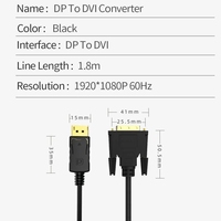Câble Displayport DP vers DVI 1M 1.5M 1.8M 3M mâle vers mâle DP vers DVI 24 + 1 adaptateur de câble à liaison unique pour ordinateur portable HP Dell Lenovo