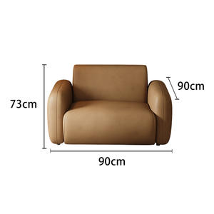 Canapé en cuir moderne au design en arc, durable, imperméable, résistant aux griffures des chats, meubles de salon, style nordique, idéal pour les petits appartements - Product Image 6