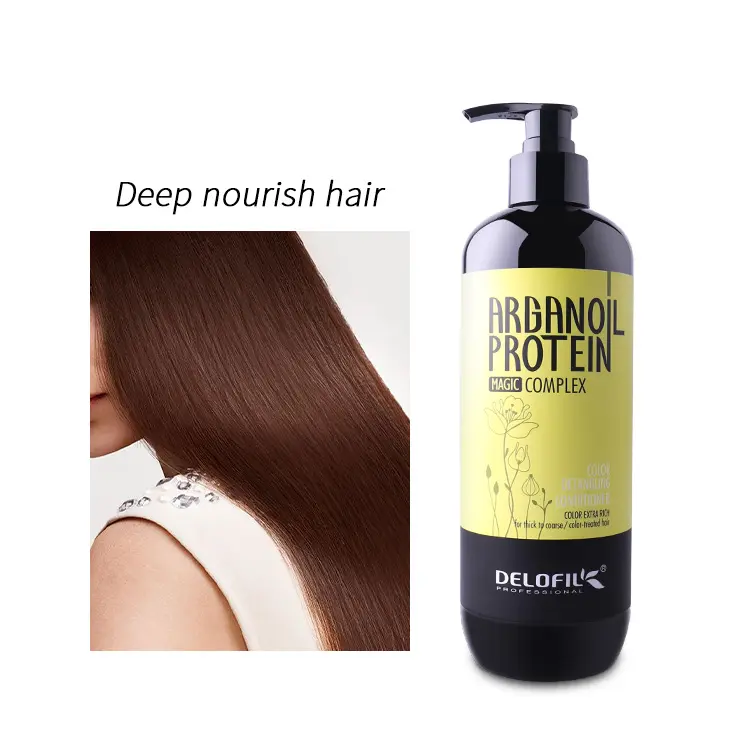 डेलोफिल केराटिन बाल उपचार प्राकृतिक कार्बनिक आर्गन तेल गहरी मरम्मत क्षतिग्रस्त बालों के रंग शैम्पू और कंडीशनर सेट