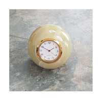 Horloge à boule analogique personnalisée en onyx vert clair, mouvement mécanique, design européen, style antique, sonnerie horaire, pour chambre et fête
