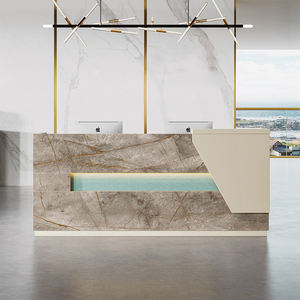 Balcão de Recepção Personalizado Moderno em Madeira para Salão, Academia, Loja, Hotel e Spa à Venda por Atacado - Product Image 2