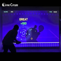 Jeu de pickleball interactif multijoueur AR, jeu de smash mural, plus de 20 modes de jeu, projecteur d'intérieur de 5300 lumens pour salle de jeux et divertissement