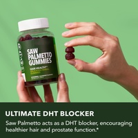 Gummies de Palmier Nain pour Hommes – Complément Bloquant le DHT pour la Santé Capillaire, Favorise la Croissance des Cheveux et le Bien-être de la Prostate
