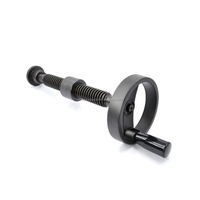 Vis trapézoïdale en acier C45 finition oxyde noir Tr16x4 course 140mm, tige filetée à mouvement linéaire industriel avec volant