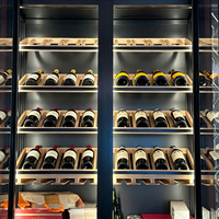Armoire à vin de luxe sur mesure pour salon, salle à manger, porte en verre, acier inoxydable, armoire à vin à température contrôlée