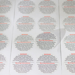 Etiqueta Adhesiva de Advertencia para Velas Aromáticas, 3.8cm de Diámetro, para Envases de Velas - Product Image 1