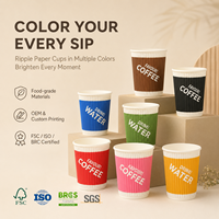 Vaso de Papel Kraft Resistente, de Grado Alimenticio, Libre de BPA, No Tóxico, Resistente al Calor, para Servicio de Bebidas de Lujo en Cafeterías de Alta Gama
