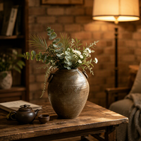 Vase de table en céramique artisanale style Wabi-sabi Arm Lvg, objet décoratif, pot en céramique, vase de table, pots en poterie en forme d'oreille