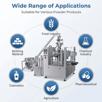 Machine d'emballage automatique de poudre en sachets préformés à fond plat, ligne de remplissage et de scellage rotative, fabricant OEM