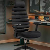 Chaise de bureau pivotante confortable de qualité professionnelle, design luxueux en forme d'arête de poisson, chaise de bureau ergonomique