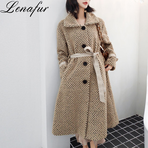 Manteau long en cachemire pour femme, couleur unie, vêtements en laine mélangé - Product Image 6
