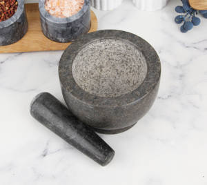 ワカモレ、スパイス、ハーブ用天然花崗岩モルタルとペスルセットストーングラインダー滑り止めヘビーデューティモルタルボウル - Product Image 3
