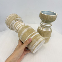 Porte-bougie et bougeoirs en bois faits à la main, design pilier, personnalisables pour la maison moderne, les mariages, les décorations de Pâques et les fêtes