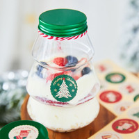 Boîte de boisson transparente en PET 300 ml 500 ml en forme de sapin de Noël, impression et logo personnalisables