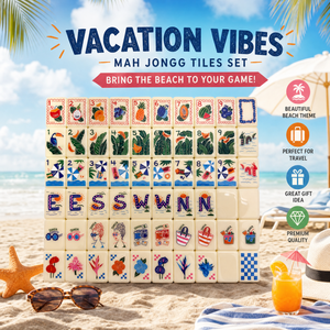 Ensemble de Mahjong imprimé sur carreaux, style américain, en acrylique écologique, pour 4 joueurs, idéal pour les activités de loisirs en plein air et la <span class=keywords><strong>plage</strong></span> - Product Image 6