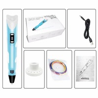 Pena Printer 3D Anak Laris Manis Otomatis dengan USB, Set Pena 3D dengan 3M*3 Warna PLA