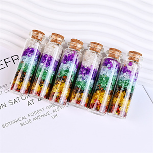 Bán buôn tự nhiên bán quý Healing thủ công mỹ nghệ pha lê Chakra sỏi chai cầu vồng màu sắc chip chai cho món quà - Product Image 2