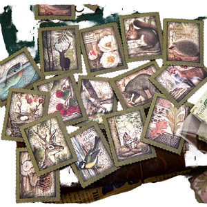 45Pcs/<b>Pack</b> Self-adhesive Die Cut Paper <b>Sticker</b> Package Mountain Moon Retro Material Collage Base Decorative <b>Sticker</b> for Idy - Product Image 1